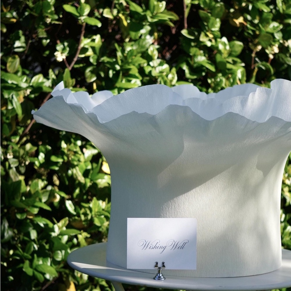 Elegant White Wishing Well for Wedding Cards
